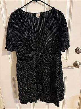 a new day Black Mini Dress with White Polka Dots